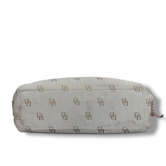 Dooney & Bourke Large Tassel Canvas Tote Bag Beige Brown Y2K — Read Description - Picture 9 of 15